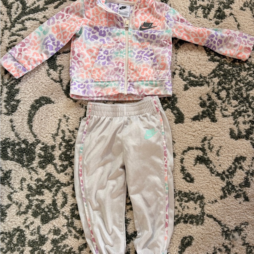Nike Infant Leopard Print Outfit - Pink and Purple